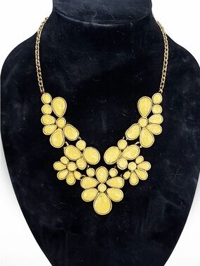 Yellow Floral Statement Necklace - Women Jewelry